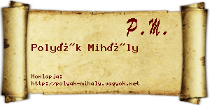 Polyák Mihály névjegykártya